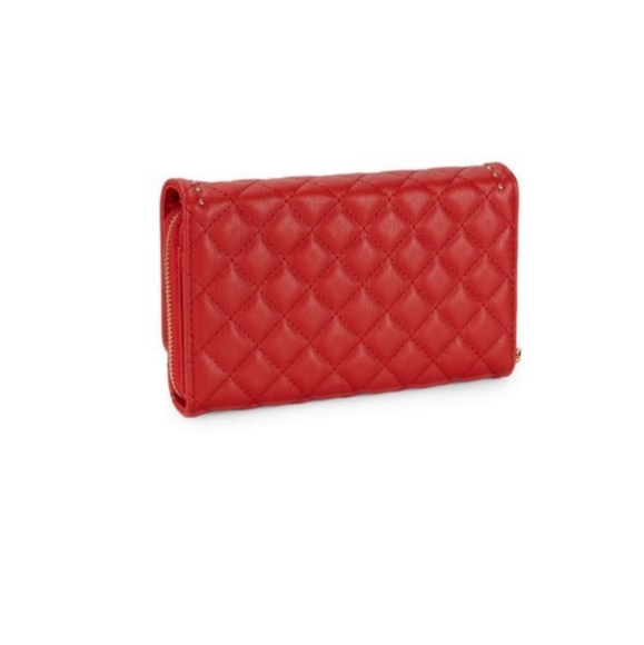 🎀NWT Badgley Mischka Quilted Leather Wallet-on-chain. Color:Red.🌺 - Picture 3 of 9